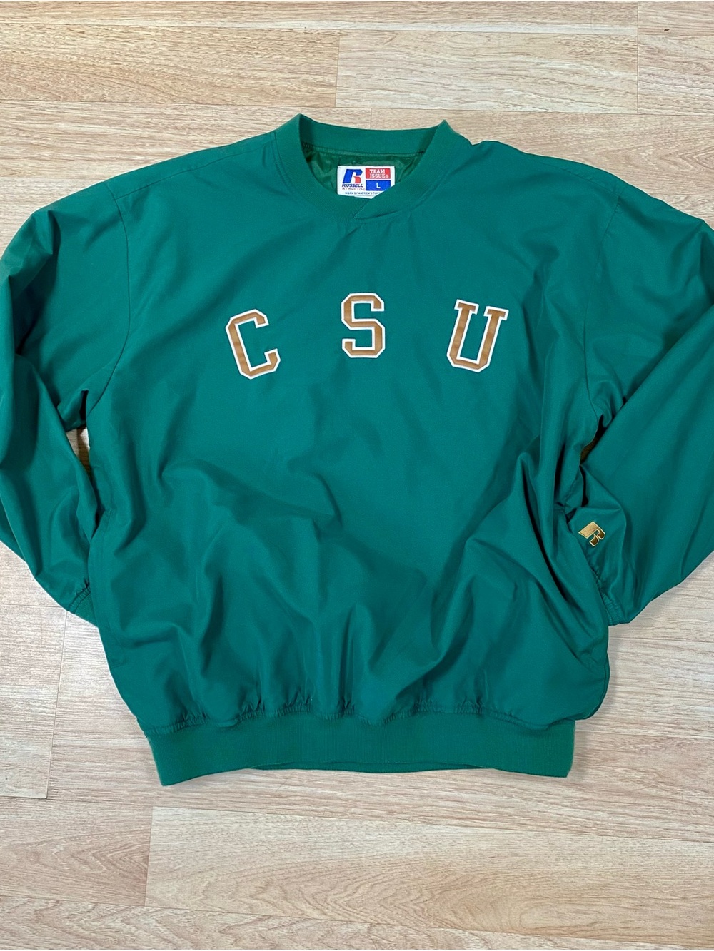 Colorado State Rams Pullover Mens L Green Russell Athletic Team Issue CSU Jacket